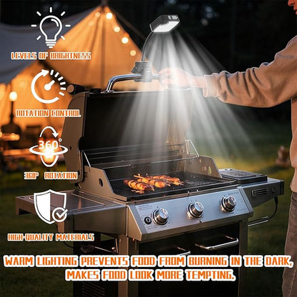 BBQ Grill Light Designed for Blackstone Griddle & Weber Grill - Smoker Grilling Accessories, Perfect Gifts for Men, Rechargeable Ultra-Bright BBQ Grill Lights for Grill (Christmas Gifts)