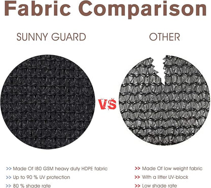 Sunny Guard Customized 2'6''x12' Black Balcony Privacy Screen,90% Shade Apartments Fence Cover,Heavy Duty Mesh Windscreen for Deck,Outdoor,Backyard,Patio