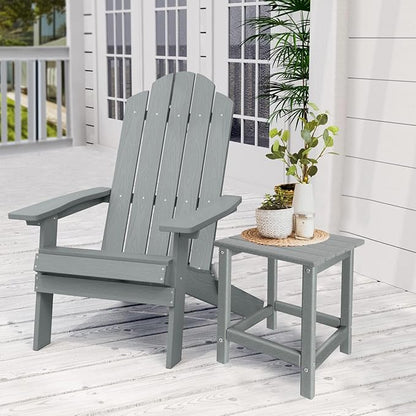 Outdoor Side Tables Adirondack, HDPE Small Table for Patio,Outside End Table for Porch, Deck, Pool, Weather Resistant/Easy Maintenance