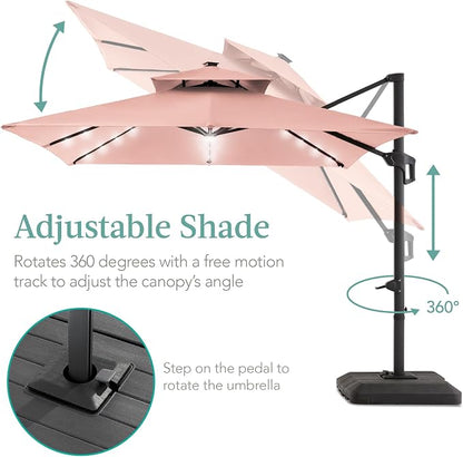 Best Choice Products 10x10ft Cantilever Patio Umbrella w/Base Included - Image 4