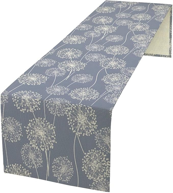Dandelions Farmhouse Table Runner,Vintage Summer Fall Rustic Country Table Runner for Kitchen Coffee Dining Table Holiday Home Party Decor 13x60in