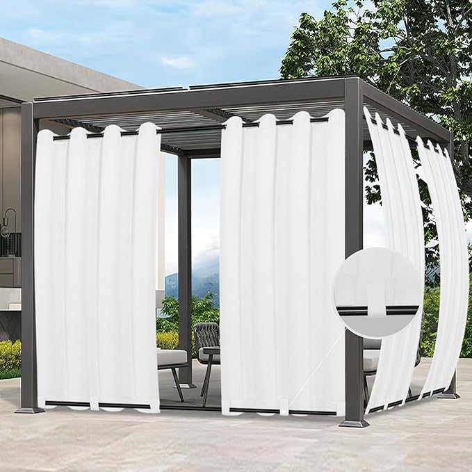 Easy-Going Outdoor Curtains for Patio 2 Panels, 54x84 inch, Weatherproof by Easy-Going
