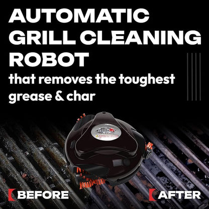 Grillbot Automatic Grill Cleaning Robot with Nylon Brushes, BBQ Grill Cleaner, Grill Brush, Grill Scraper, BBQ Accessories (Black Grillbot + Carry Case)