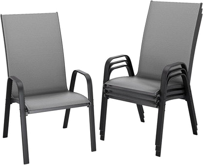 JEAREY Patio Dining Chairs Set of 4, Outdoor Stackable Dining Furniture Set by JEAREYOutdoorsCollection