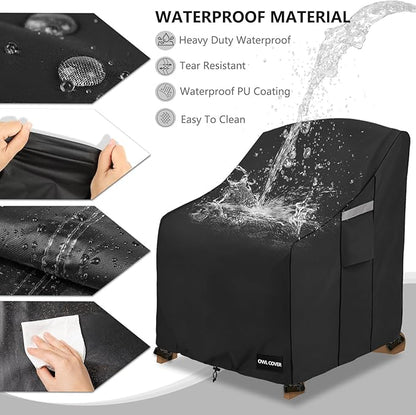 Outdoor Chair Covers 32"W x 35"D x 36"H,600D Heavy Duty Waterproof Patio Chair Cover,Outdoor Furniture Covers for Lawn/Garden Chiar,Black