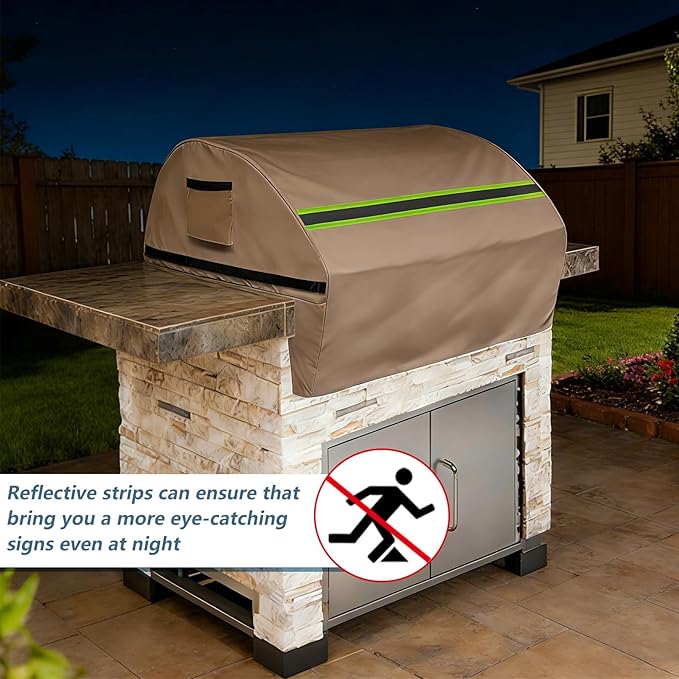 Built in Grill Cover for Lynx 36-Inch - Heavy Duty 600D Waterproof with Reflective Strips and Plush Lining,Protects The Built in Grill While Enhancing its Visual Appeal,25.5''L x 36''W x 26''H,Khaki