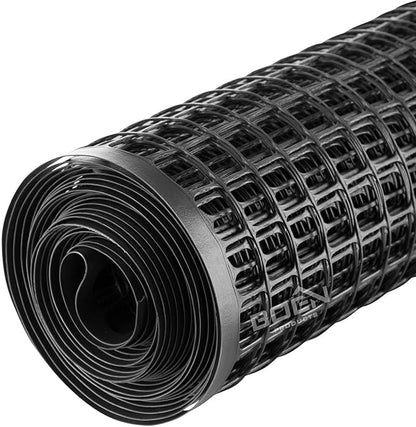 BOEN Garden Fence Temporary Barrier Outdoor Fence for Dog, Rabbit or Deer, Garden Netting Plastic Mesh Plant Protection (4' x 100', Black)