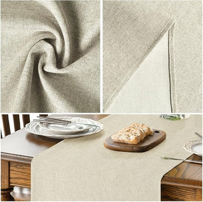Artoid Mode Beige Table Runner, Seasonal Summer Fall Washable Kitchen Dining Table Decoration for Home Party Decor 13x36 Inch
