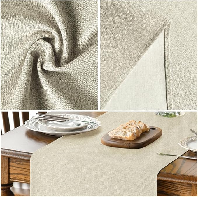 Artoid Mode Beige Table Runner, Seasonal Summer Fall Washable Kitchen Dining Table Decoration for Home Party Decor 13x108 Inch