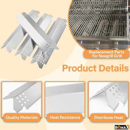 Grill Replacement Parts for Nexgrill 4 Burner 720-0830X, Grill Grate, Grill Burner and Heat Plates for Nexgrill Replacement Parts 4 Burner, Grill Parts Kit for Nexgrill 720-0830X Replacement Parts