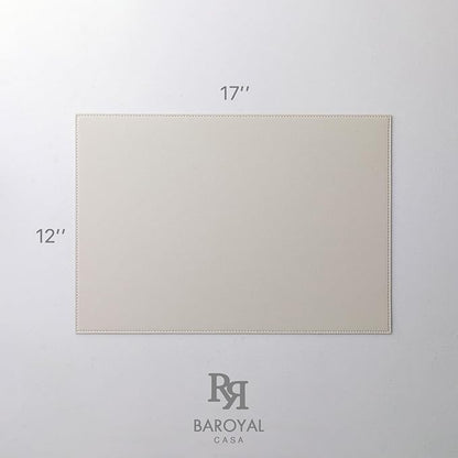 Faux Leather Placemats Set of 12 Vinyl Washable Wipeable Table Mats for Kitchen Dining Table Heat Resistant Waterproof Modern Indoor/Outdoor Placemats Non-Slip Easy Clean Place Mat Cream White