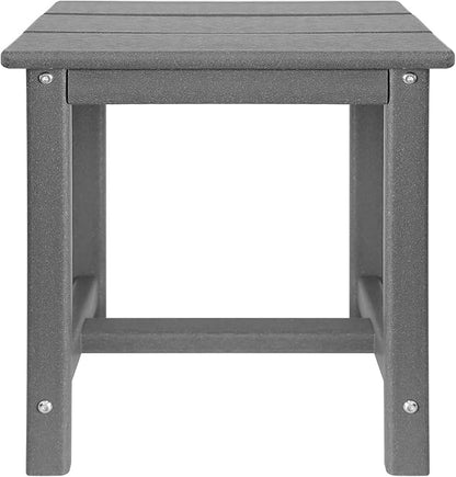 Adirondack Square Side Table,one-Tier Outdoor end Table, Patio Side Table for Pool,Porch,Backyard,Relaxing Companion (Grey)