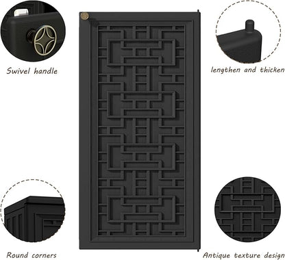 Indoor Outdoor Storage Cabinet Waterproof with Shelf,Plastic Storage Sheds Outdoor Cabinets for Patio/Garden/Backyard, Size 34.3''L*15''W*36.2''H（Black）