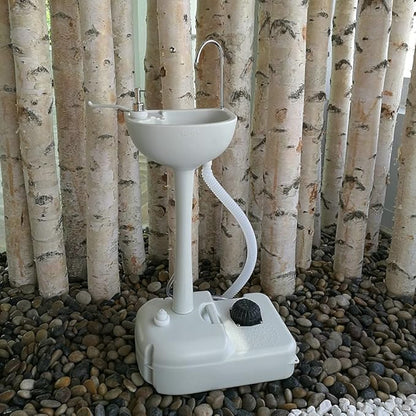 Portable Sink and Toilet - Detachable Outdoor Sink Station and Camping Toilet - 19L Hand Washing Station with Foot Pump - 20L Waste Holding Tank Flushing Toilet - Perfect for Camping RV Boat Travel