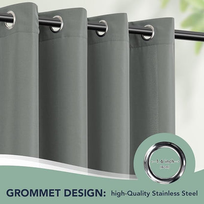 Outdoor Curtains for Patio Waterproof, 6 Drape Panels, Sun Shades | Privacy & - Image 6