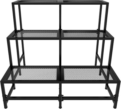 3-Tier Large Metal Plant Stand, Indoor/Outdoor Display Rack | 3-tier stair - Image 8