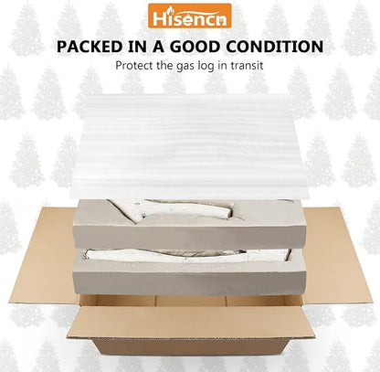 Gas Fireplace Logs, 6pcs Large 26.8" Birch Logs for Gas Fireplace Inserts, Fake Fireplace Logs Fireplace Decor, Gas Logs for Fireplace, Faux Fireplace Logs for All Types of Fireplace, Outdoor Fire Pit