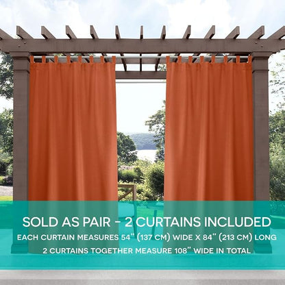 Exclusive Home Cabana Solid Indoor/Outdoor Light Filtering Hook-and-Loop Tab - Image 2
