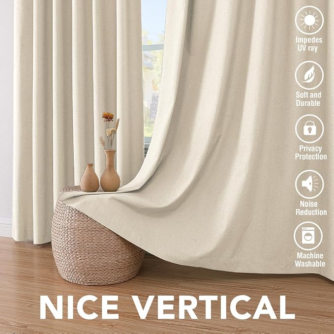 H.VERSAILTEX Linen Curtains 100% Blackout Curtains - Image 7