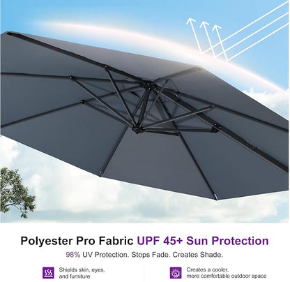 PURPLE LEAF Patio Outdoor Umbrella 11 Feet Round - Image 5