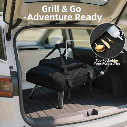NOELIFE Waterproof Cover for Ooni Koda 12 Pizza Oven, Accessories for Ooni 12, Pizza Maker Carry Cover with Top Pocket for Attachments, with Straps in the Bottom for Fixation (Oven Not Included)