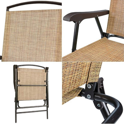 Devoko Patio Folding Chair Deck Sling Chair | Camping Garden Pool Beach Using - Image 5