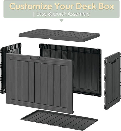 55 Gallon Outdoor Storage Box, All-Weather Resin Deck Box Outdoor Waterproof - Image 6