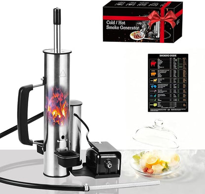 Cold Smoke Generator for BBQ Grills, Hot/Cold Smoker for Cheese, Meat & Fish, Works with Wood Pellets and Chips Cold Smoker and for Creating Your Own DIY Smoking Chamber, Great Gift for Men & Fathers
