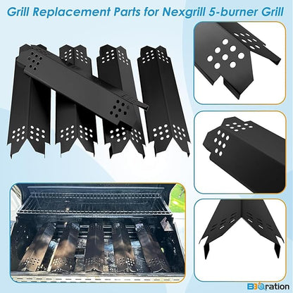 Replacement Parts Kit for Nexgrill 5-Burner 720-0888 720-0888N 720-0888A, 4-Burner 720-0830H 720-0830, Cooking Grate, Grill Heat Shield and Burner Kit for Nexgrill Replacement Parts