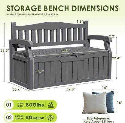 Greesum 80 Gallon Outdoor Storage Bench - Image 3