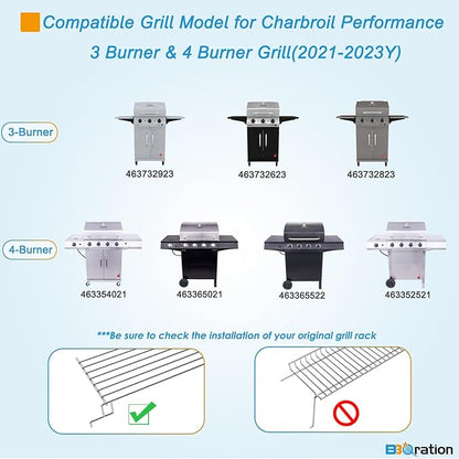 Adjustable Warming Rack Grill Parts for Charbroil Performance 3/4 Burner 463352521 463365021 463354021 463732623, Grill Swing Away Grid for Charbroil Grill Replacement Parts