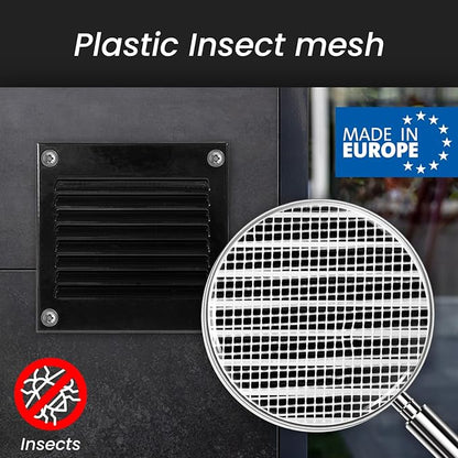 Repa Market 12x6 Inch Air Vent Cover/Black Galvanized Steel Louvered Grill Cover with Mesh Screen/Wall or Ceiling Vent/Durable Flush Mount HVAC Register for Indoor and Outdoor Ventilation