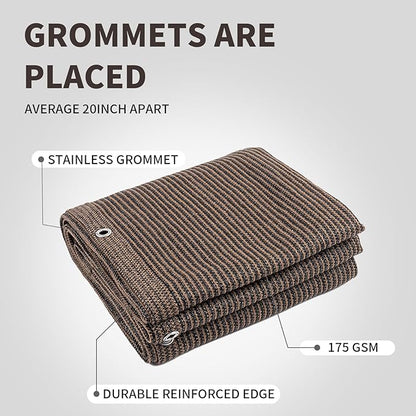 LOVE STORY Custom Size 2'6''x30' Brown Balcony Privacy Screen,UV Block Privacy Fence Screen,90% Shield for Outdoor Pool Garden Apartment Railing