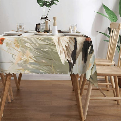 Rectangle Table Cloth Retro Duck Waterproof Tablecloth 54 x 72 in Washable Table Cover for Home Kitchen Wedding Dining