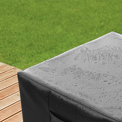 SHINESTAR Square Fire Pit Cover, Fits for 26-28 Inch Fire Table, Waterproof and Windproof, 28 x 28 x 25 Inches, Black