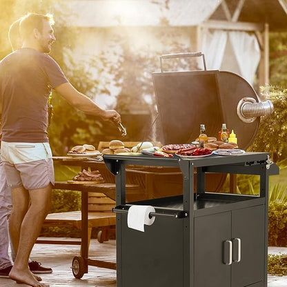 Outdoor Grill Prep Table Storage Cabinets Rolling Bar Grill Cart with Wheels for Blackstone 17/20/22 Inch Griddles Stand, Movable Kitchen Island for Patio, Outdoors, Bar, Outside, Poolside