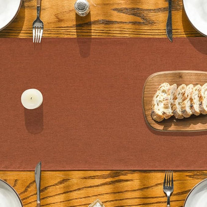Artoid Mode Rusty Orange Table Runner, Seasonal Fall Thanksgiving Washable Kitchen Dining Table Decoration for Home Party Decor 13x90 Inch