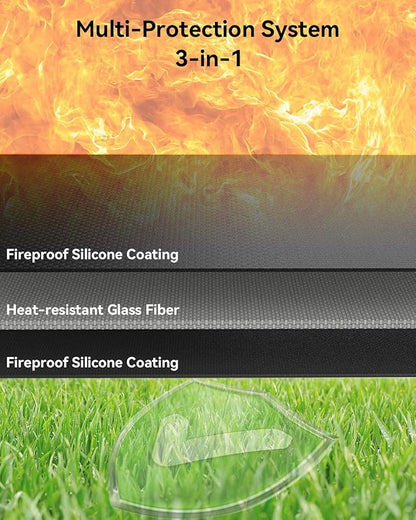65 x 40 inch Heavy Duty Large Under Grill Mats for Outdoor Grill, Double-Sided Fireproof, Waterproof, Oil Proof Deck and Patio Protector, BBQ Mat Grill Floor Mats Fireplace Fire Pit Mat