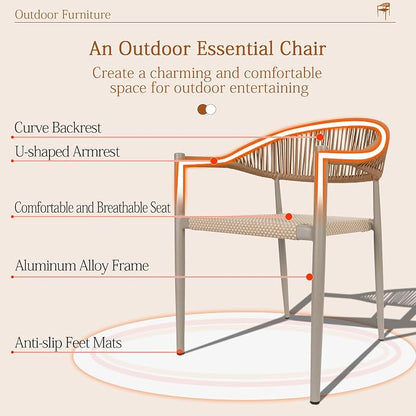 TWT Patio Dining Chairs Outdoor Stackable - Image 9