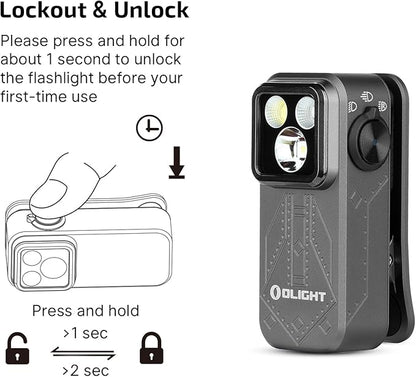 OLIGHT Oclip Pro EDC Flashlight Clip-on Light, Rechargeable 500 Lumens with Three Lighting Solutions Type-C Charging, Magnetic Flash Lights for Outdoor or Indoor Use(Phantom Squadron)