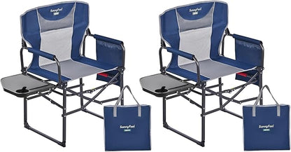 SUNNYFEEL Camping Directors Chair, Heavy Duty, Oversized Portable Folding Chair by SunnyFeelCamping