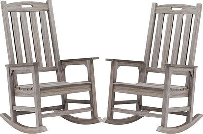 Outdoor Rocking Chair Set of 2, Oversized Porch Rocker | Weather Resistant by PsilvamGardenFurniture