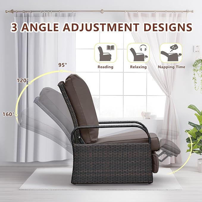 Outdoor Recliner, Outdoor Wicker Recliner Chair - Image 3