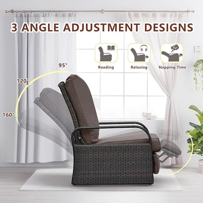 Outdoor Recliner, Outdoor Wicker Recliner Chair - Image 3