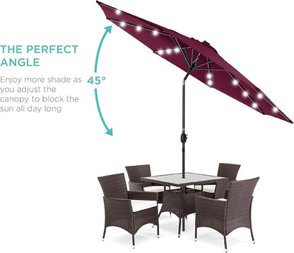 Best Choice Products 10ft Solar Polyester LED Lighted Patio Umbrella w/Tilt - Image 2