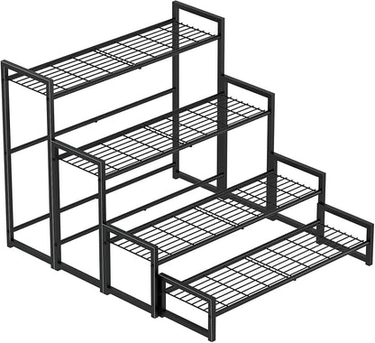 4-Tier Stair Style Metal Plant Stand, Large Stackable Rack | 4-tier stair style by Garden4you