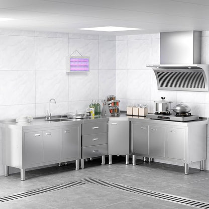 WWK 47" x 21" Stainless Steel Sink with Cabinet, Freestanding Utility Sink Laundry Sink, Heavy Duty Commercial Kitchen Sink for Outdoor, Restaurant, Hotel, Cafe, and Garage, 21D x 47W x 35H inches