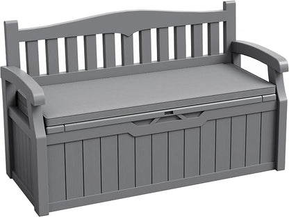 JUMMICO 80 Gallon Resin Outdoor Storage Bench by JUMMICO