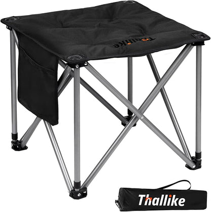 Upgraded Padded Camping Stool with Storage Bag 18 Inch Oversized Folding Foot Rest Portable Heavy Duty Camp Stool Supports 450LBS with 4 Reinforced Steel Tubes for Outdoor Hiking Fishing Lawn Travel