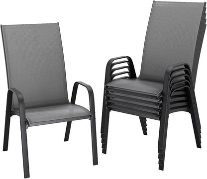 JEAREY Patio Dining Chairs Set of 6, Outdoor Stackable Dining Furniture Set by JEAREYOutdoorsCollection